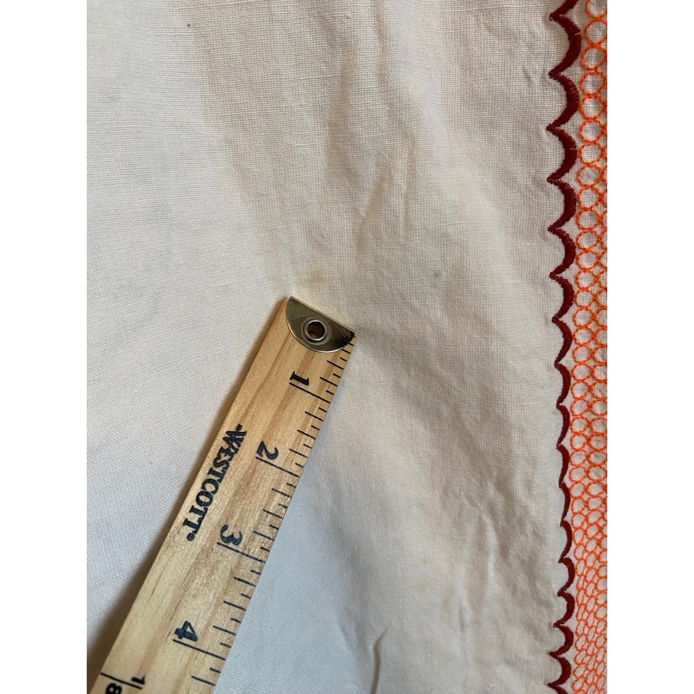 Anthropologie‎ Embroidered Cropped Pants Cream Boho Festival Size 12 - Picture 10 of 11